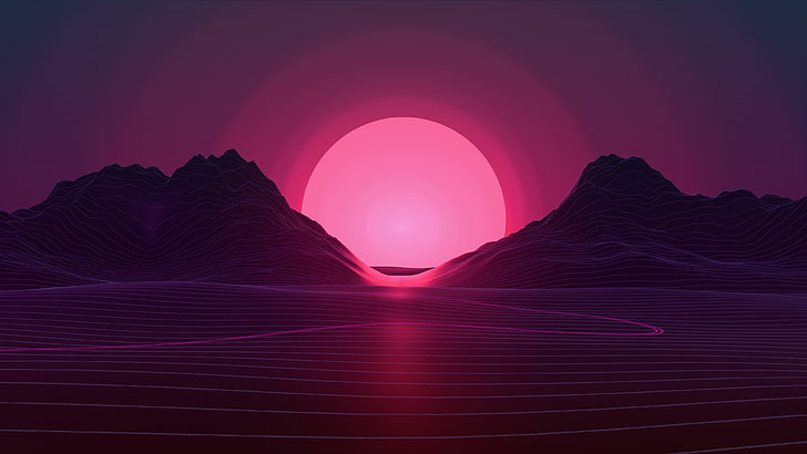 mountain and sun wallpaper, mountain with background of sunrise digital wallpaper
