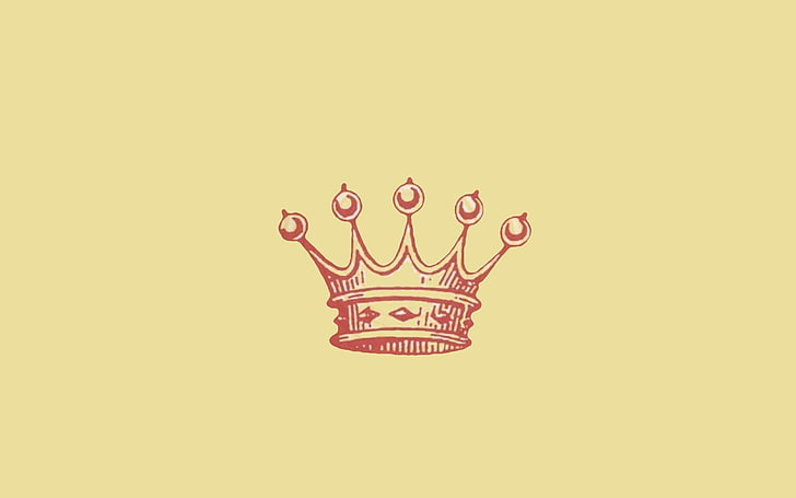 red crown drawing, album covers, music, cake, minimalism, no people