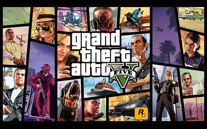 Grand Theft Auto 5 poster, Grand Theft Auto V, Chop (Grand Theft Auto), HD wallpaper