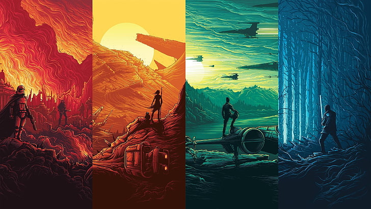 collage, Star Wars: Episode VII - The Force Awakens, HD wallpaper