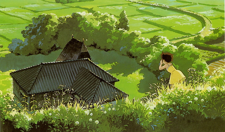 anime, Studio Ghibli, My Neighbor Totoro, plant, architecture