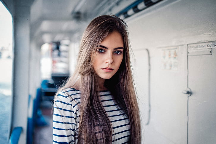 Girl, Beautiful, Model, Blue, Water, Style, White, Beauty, Moscow, HD wallpaper