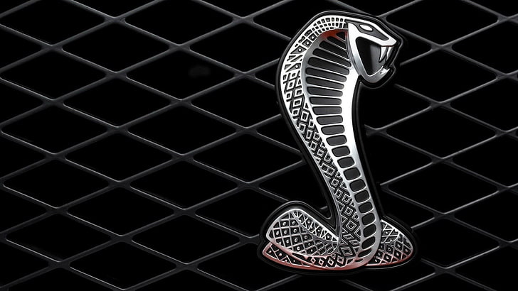 cobra emblem, car, Ford Mustang Shelby, logo, snake, black background