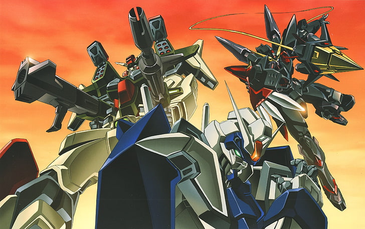 anime, Mobile Suit Gundam SEED, no people, metal, large group of objects