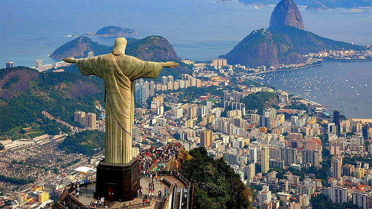 Rio de Janeiro, Brazil, Mountain, christ the redeemer rio de jaenero, HD wallpaper