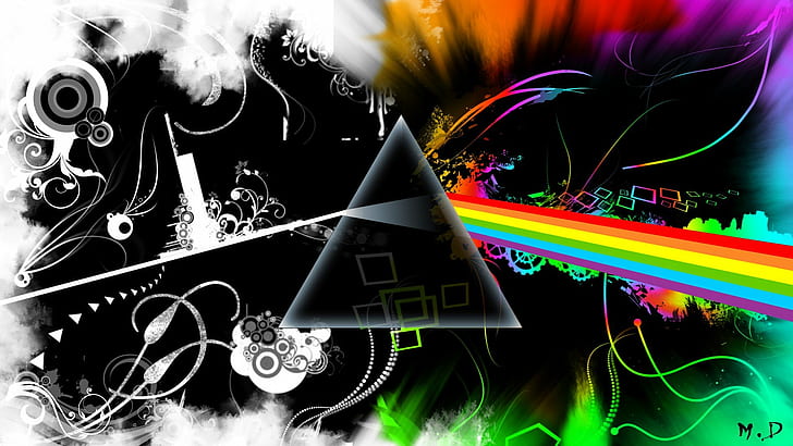 1920x1080 px abstract Another brick Dark floyd in Moon multicolor music of Pink rock side the wall Anime One Piece HD Art