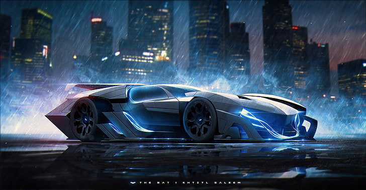 black concept coupe, Batman, Batmobile, Khyzyl Saleem, Lamborghini Ankonian Concept, HD wallpaper