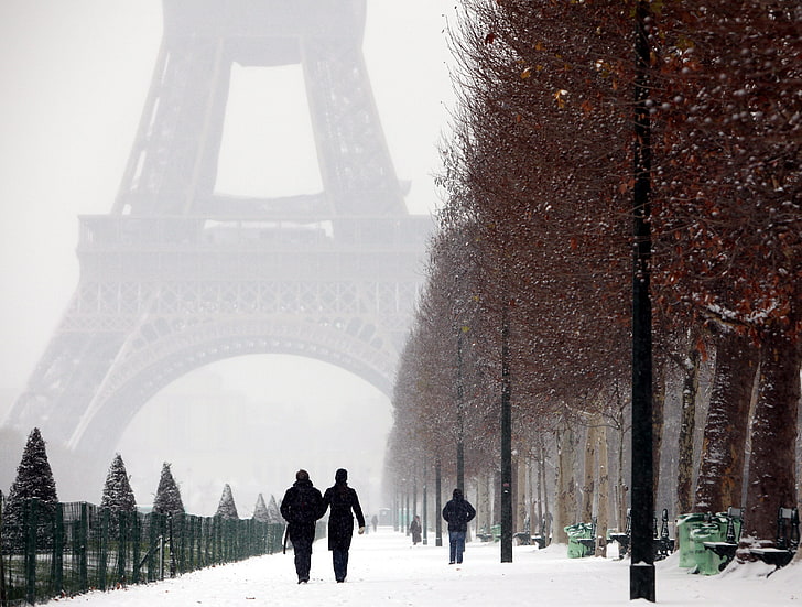 snow-covered field, Paris, From Paris with Love, winter, paris - France, HD wallpaper