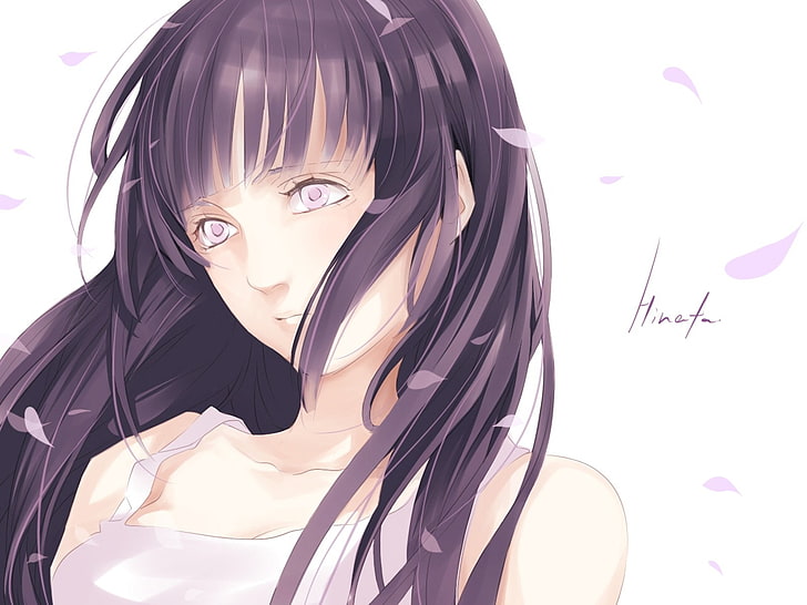 naruto shippuden purple hair hyuuga hinata purple eyes anime girls white background Anime Naruto HD Art, HD wallpaper