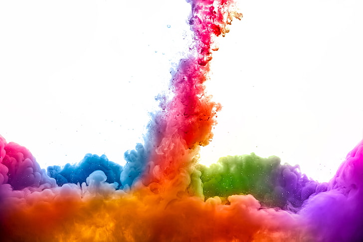 multicolored smoke lot, brightness, abstract, multi Colored, exploding, HD wallpaper
