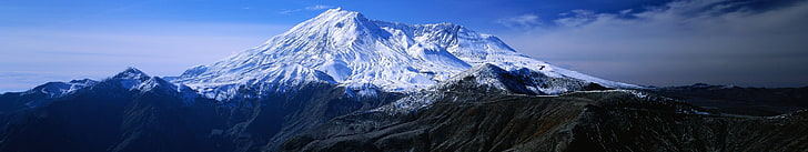 snow-covered mountain, monitor, montagne, multi, multiple, screen