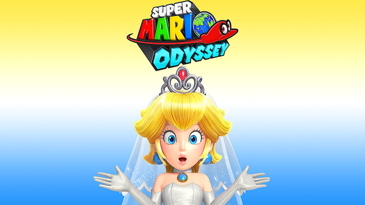Mario, Super Mario Odyssey, Princess Peach, emotion, fun, cute, HD wallpaper