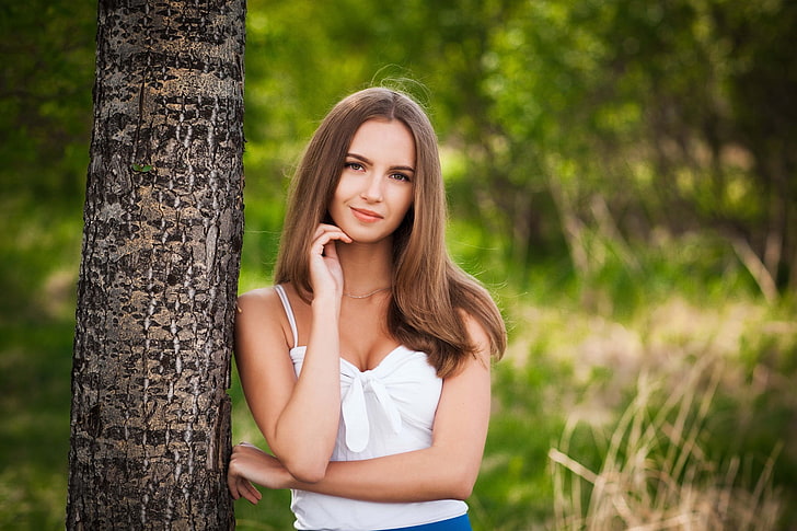 HD wallpaper: women, model, long hair, women outdoors, Aleksei Gilev ...