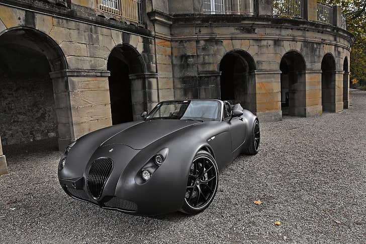 gray sports car, Wiesmann, matte paint, architecture, built structure