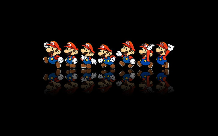 Mario, Black Background, Game Character