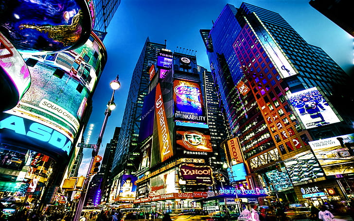 Hd Wallpaper Times Square New York Usa City Cities Neon Lights G 2560 1600 Wallpaper Flare