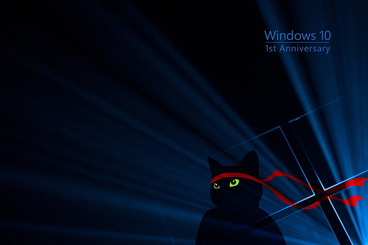 2160x1440 px black blue cat Dark Green red Windows 10 Windows 10 Anniversary Anime Fairy Tail HD Art HD wallpaper