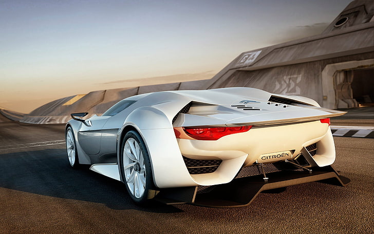 Citroen GT Concept, white Citroen super car, Cars, mode of transportation, HD wallpaper