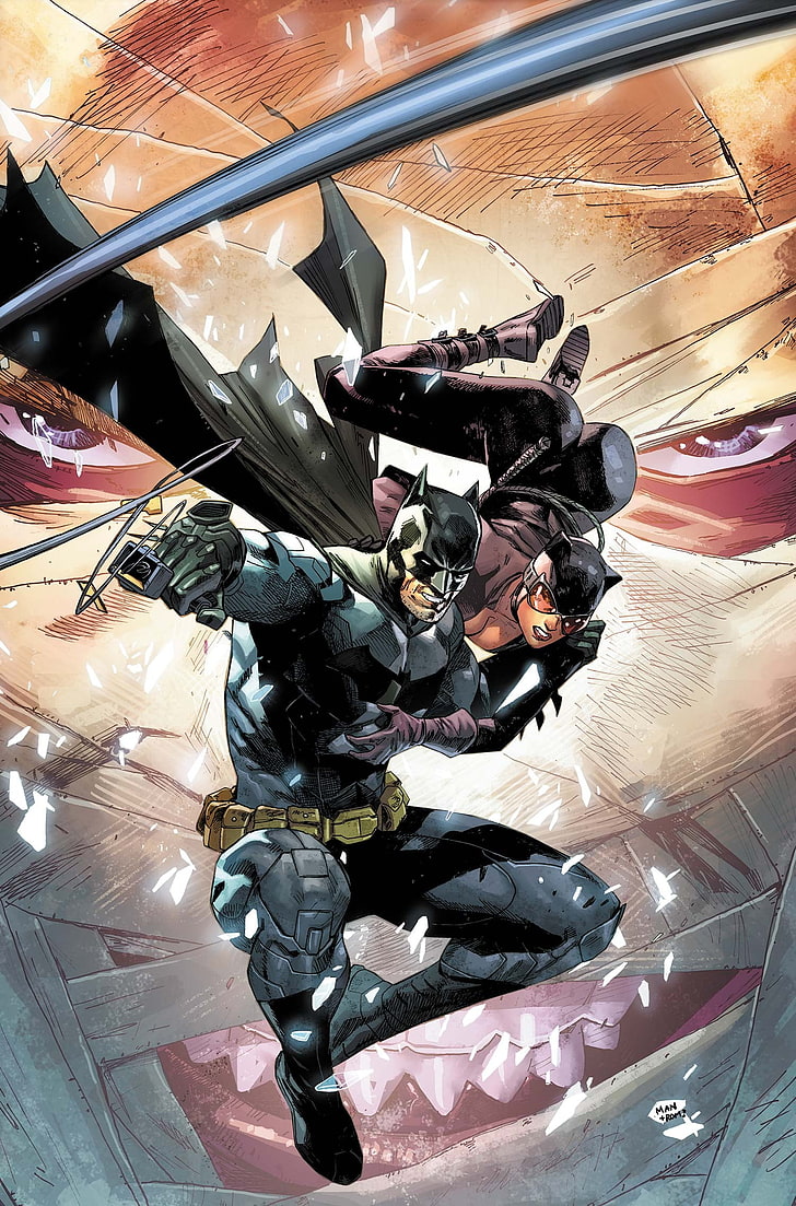 Marvel Batman and Catwoman illustration, Batman Eternal, Bruce Wayne