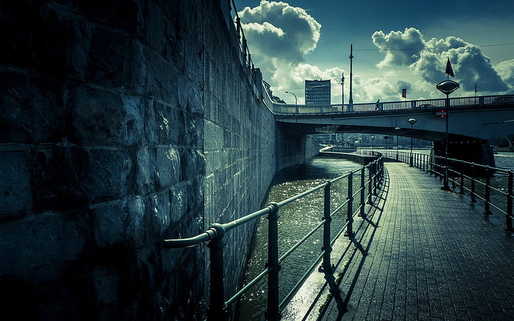 gray bridge, urban, city, architecture, photography, Brussels, HD wallpaper