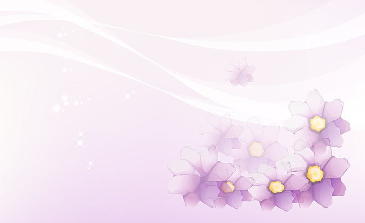 Purple Flowers Corner, purple flowers wallpaper, Aero, Vector Art, HD wallpaper