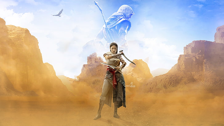 Assassins Creed: Origins, 4K, Aya, Artwork, HD wallpaper