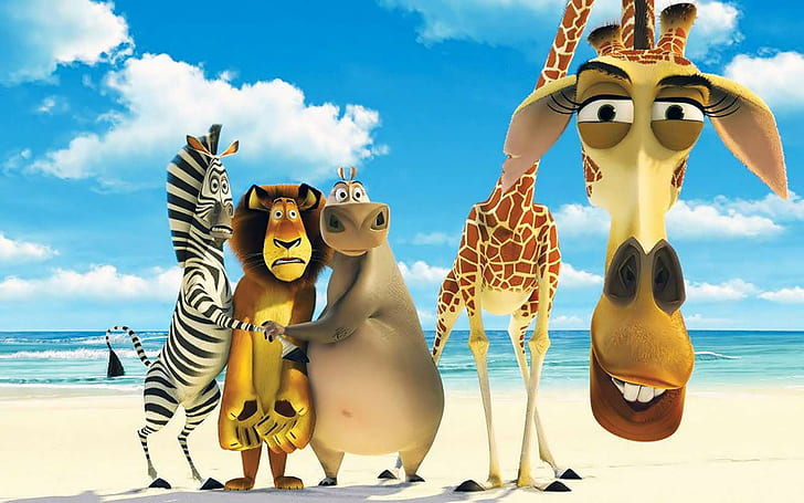 Madagascar, cartoon, HD wallpaper