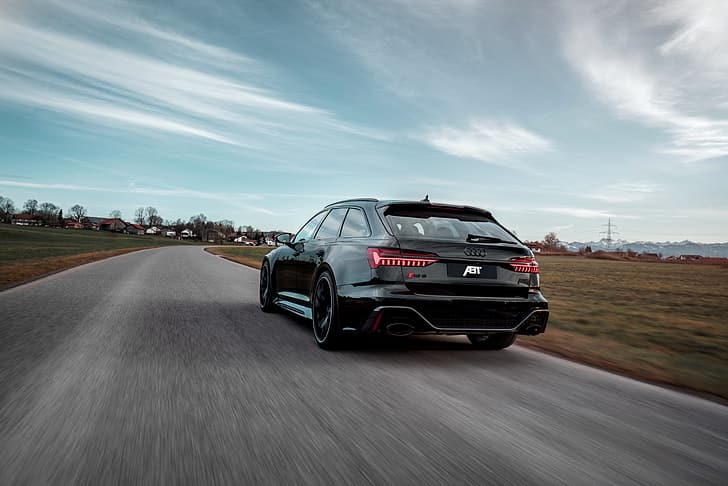 road, Audi, black, ABBOT, universal, RS 6, 2020, 2019, V8 Twin-Turbo, HD wallpaper