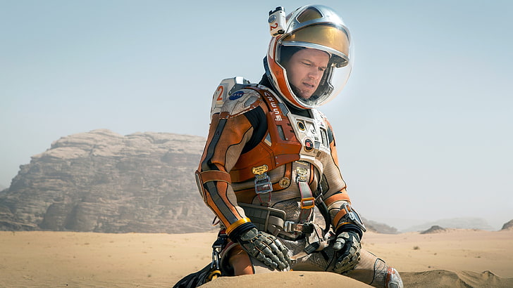 Star Wars digital wallpaper, The Martian, Matt Damon, screen shot, HD wallpaper