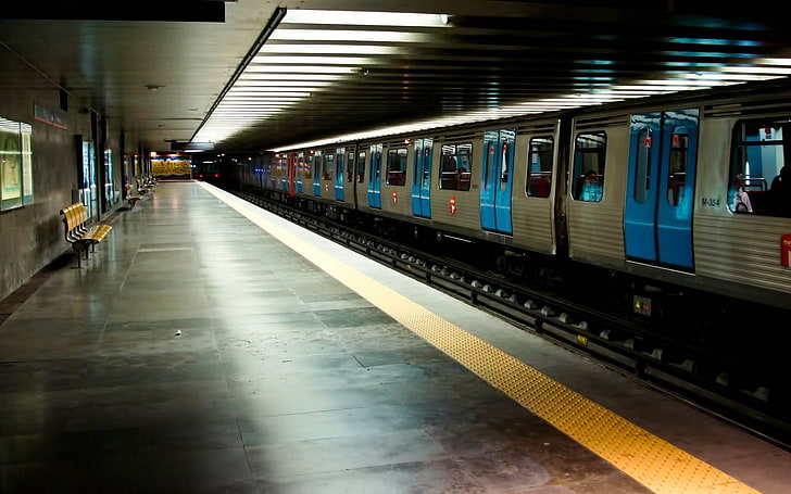 subway, urban, Portugal, Lisbon, rail transportation, public transportation, HD wallpaper