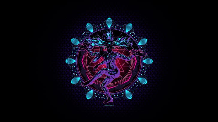 HD wallpaper: Shiva, digital art, cyber, cyberpunk, neon, glowing |  Wallpaper Flare