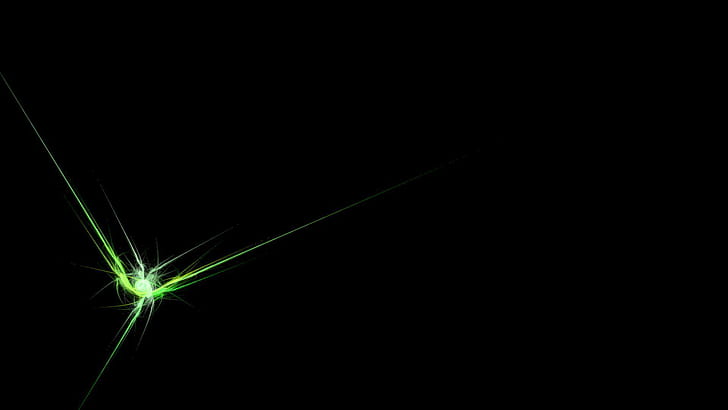 Neon green strands, green light, abstract, 1920x1080