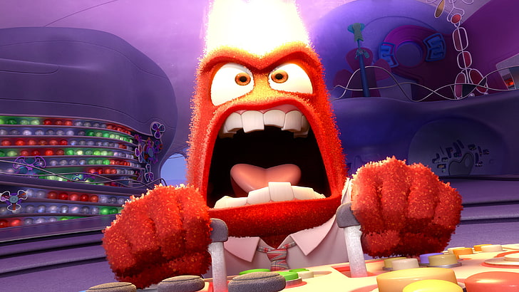 Inside Out Angry movie still, anger, pixar, disney, red, halloween, HD wallpaper