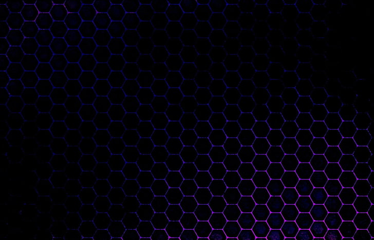 purple hexagonal pattern illustration, Abstract, Black, backgrounds