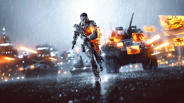 Battlefield 4, the rainy day night city, HD wallpaper