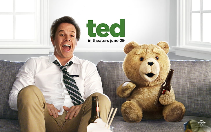 HD wallpaper: Ted movie poster, Mark Wahlberg, John, The third ...