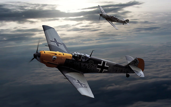 artwork, Germany, Luftwaffe, Messerschmitt, Messerschmitt Bf 109, HD wallpaper