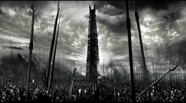 tower digital wallpaper, The Lord of the Rings, movies, cloud - sky