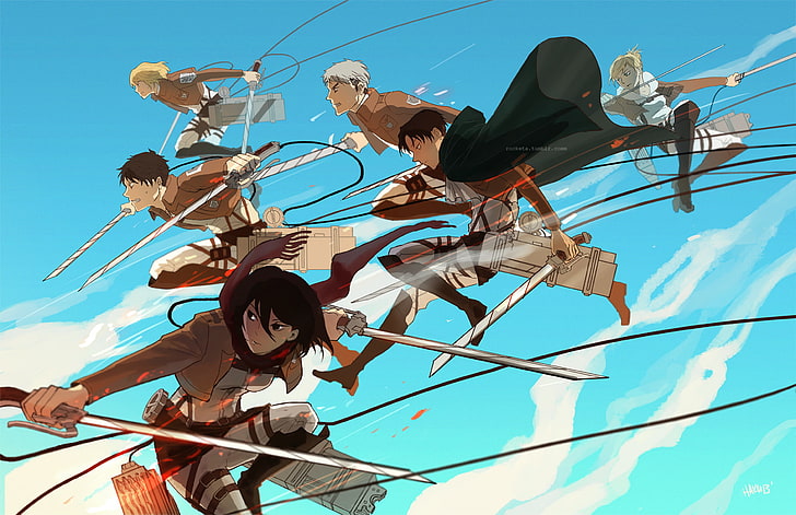 Anime, Attack On Titan, Annie Leonhart, Armin Arlert, Eren Yeager, HD wallpaper