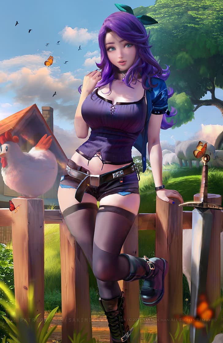 Abigail (Stardew Valley), video games, video game girls, video game characters, HD wallpaper