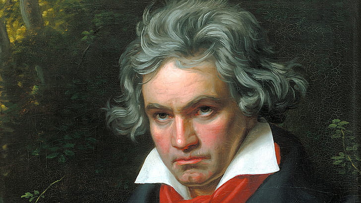 Beethoven Face Painting HD, man white hair, digital/artwork