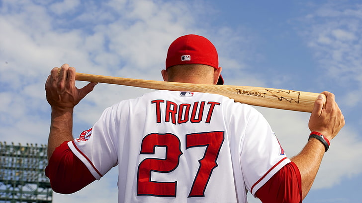 HD wallpaper: Trout 27 baseball player 