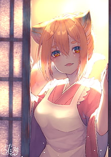 Hd Wallpaper Anime Girls Portrait Display Fox Girl Foxy Ears