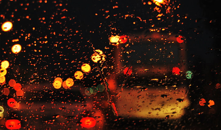 windshield raindrops, glass, bokeh, water on glass, defocused