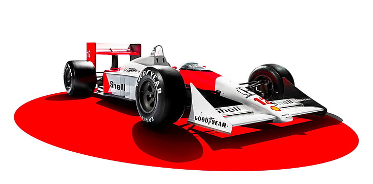 red and white F1 car, race cars, Formula 1, McLaren F1, Honda