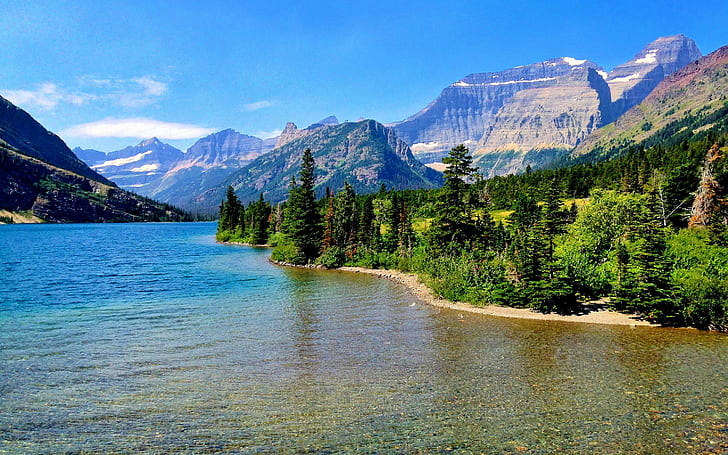 Cosley Lake Glacier National Park Montana Usa Desktop Wallpaper Backgrounds Free Download