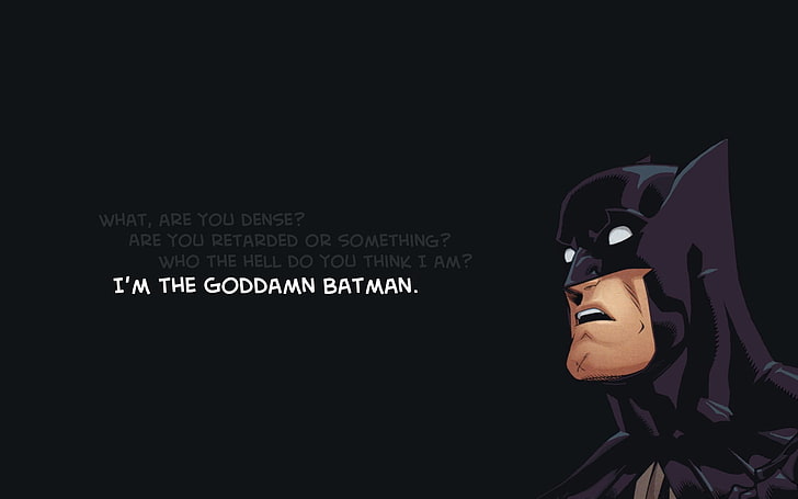Batman fanart illustration, DC Comics, quote, simple background