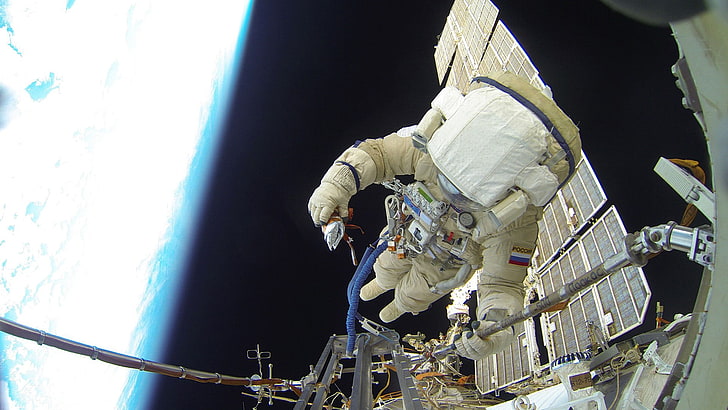 astronaut, Roscosmos State Corporation, NASA, International Space Station, HD wallpaper