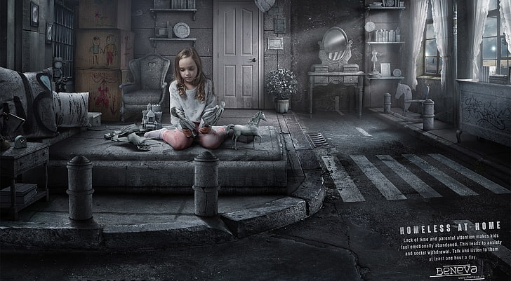 Homeless at Home - Childgirl, Charity, Design, Children, Abandoned, HD wallpaper
