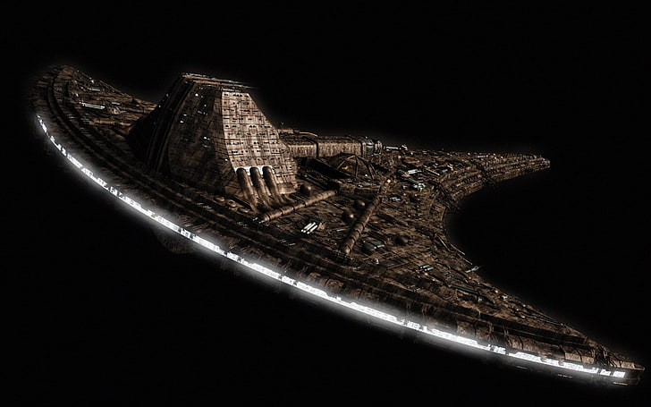 brown space craft, spaceship, Stargate Universe, Destiny (spaceship), HD wallpaper